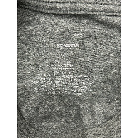 Gray Liberty and Freedom Graphic T Shirt Mens Size M Bonoma Cotton Blend - Picture 5 of 8